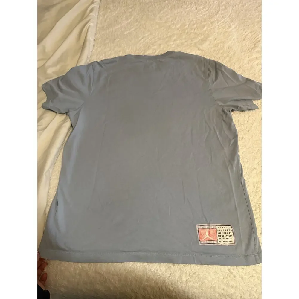 Jordan Men's Light blue/Gray Graphic Logo Tee Size L Crew Neck Short Sleeve